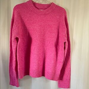 American Eagle Outfitters Bright Pink Crew Neck Sweater
